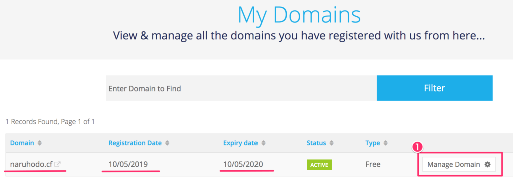 Freenom_mydomains