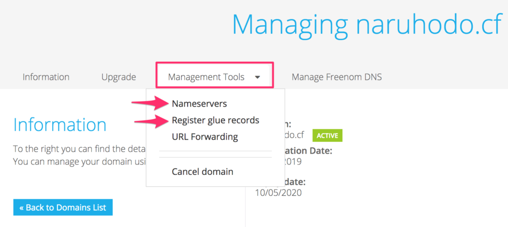 Freenom_management_tools